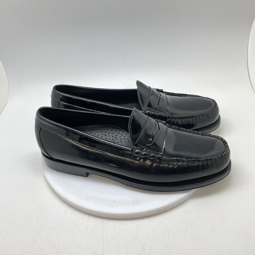GH Bass Weejuns Loafers Mens 10 D Black Larson Heritage Leather Preppy Shoes
